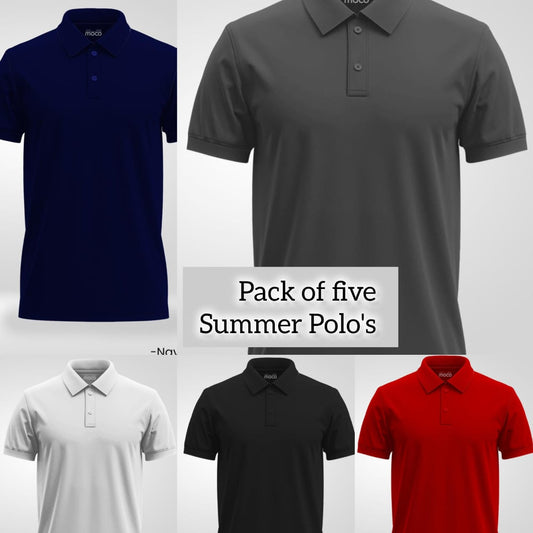 Bundle of five men's polo shirts